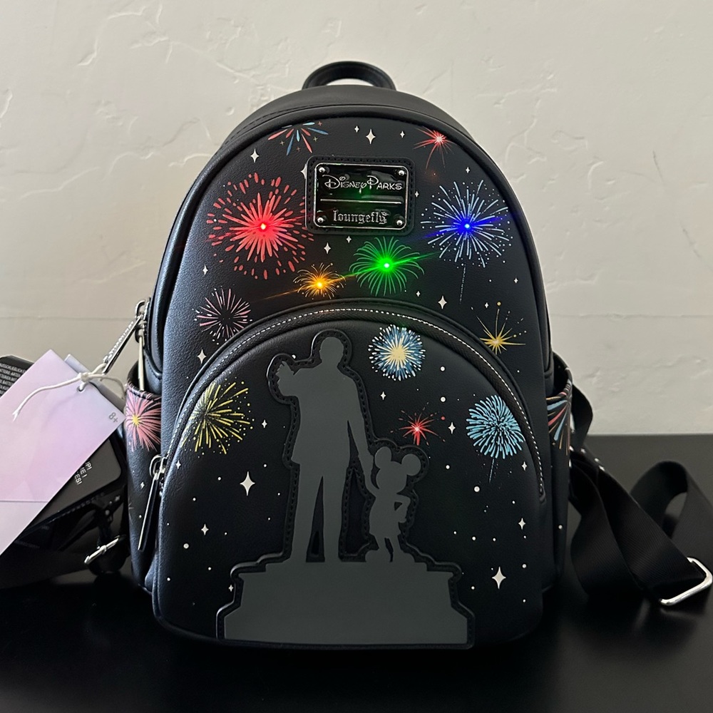 Walt Disney Mickey Mouse ''Partners'' Light-Up Loungefly Mini Backpack Disney100